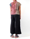 Mieko Mintz Dyed Cotton Silk Voile Wavy French Sleeve Shirt