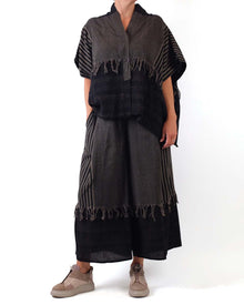  Mieko Mintz Woven Handloom Cotton Kantha Wide Leg Lantern Pants