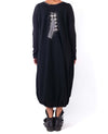 Mara Gibbucci Black Wool Maxi Dress