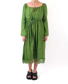  Robin Kaplan Emerald Silk Slipdress