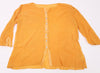 Robin Kaplan Mesh 3/4 Sleeve Cardigan in Golden Yellow