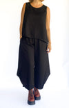 Gerties Off Center Pant in Black Twill