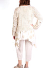 Fissore Cream Silk Knit Patch Sweater