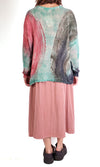 Fissore Teal/Rust Silk Knit Sweater