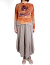 Fissore Orange/Maroon Silk Knit Sweater