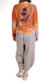 Fissore Orange/Maroon Silk Knit Sweater