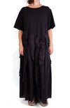 Loyko Short Sleeve Tulip Dress in Black