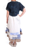 Mara Gibbucci Cream/Denim Ruffle Dress