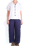 Tulip Moira Top in White/Navy
