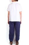 Tulip Moira Top in White/Navy