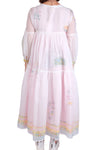 EKA Pink Stripe with White Overlay Tiered Dress
