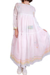 EKA Pink Stripe with White Overlay Tiered Dress