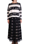 Luukaa Cream with Black Doodle Stripe Tee