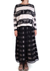 Luukaa Cream with Black Doodle Stripe Tee