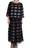 Luukaa Stripe Top with Sheer Overlay