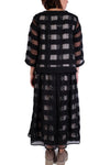 Luukaa Stripe Top with Sheer Overlay