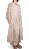 Sanctamuerte Button Up Caftan in Sand