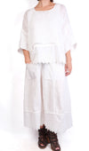 Bodil White Linen Gauze Top