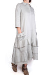 Matthildur Poplin Button Up Dress in Oceam