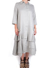Matthildur Poplin Button Up Dress in Oceam