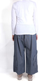 Cutloose Cropped Cardigan in White Linen Knit