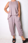 Bodil Cuff Pant in Pink Heather