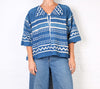 KQ Blue Vintage African Mudcloth Top
