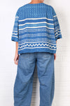 KQ Blue Vintage African Mudcloth Top