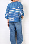 KQ Blue Vintage African Mudcloth Top