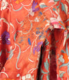 KQ Orange Floral Vintage Silk Top