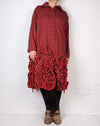 Krista Larson Coquette Dress in Vermillion Herringbone Cotton Flannel