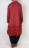 Krista Larson Coquette Dress in Vermillion Herringbone Cotton Flannel