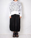 Paper Temples Basic Sweatshirt in White w/ Black Spots