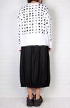 Paper Temples Basic Sweatshirt in White w/ Black Spots