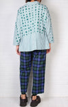 Paper Temples Naomi Top in Green Stripe/Spots