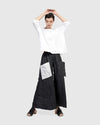 Alembika Wide Leg Pinstripe Crinkle Pant