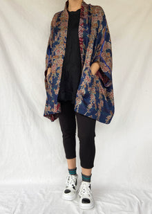  Mieko Mintz Vintage Silk Georgette Kantha Double Collar Poncho