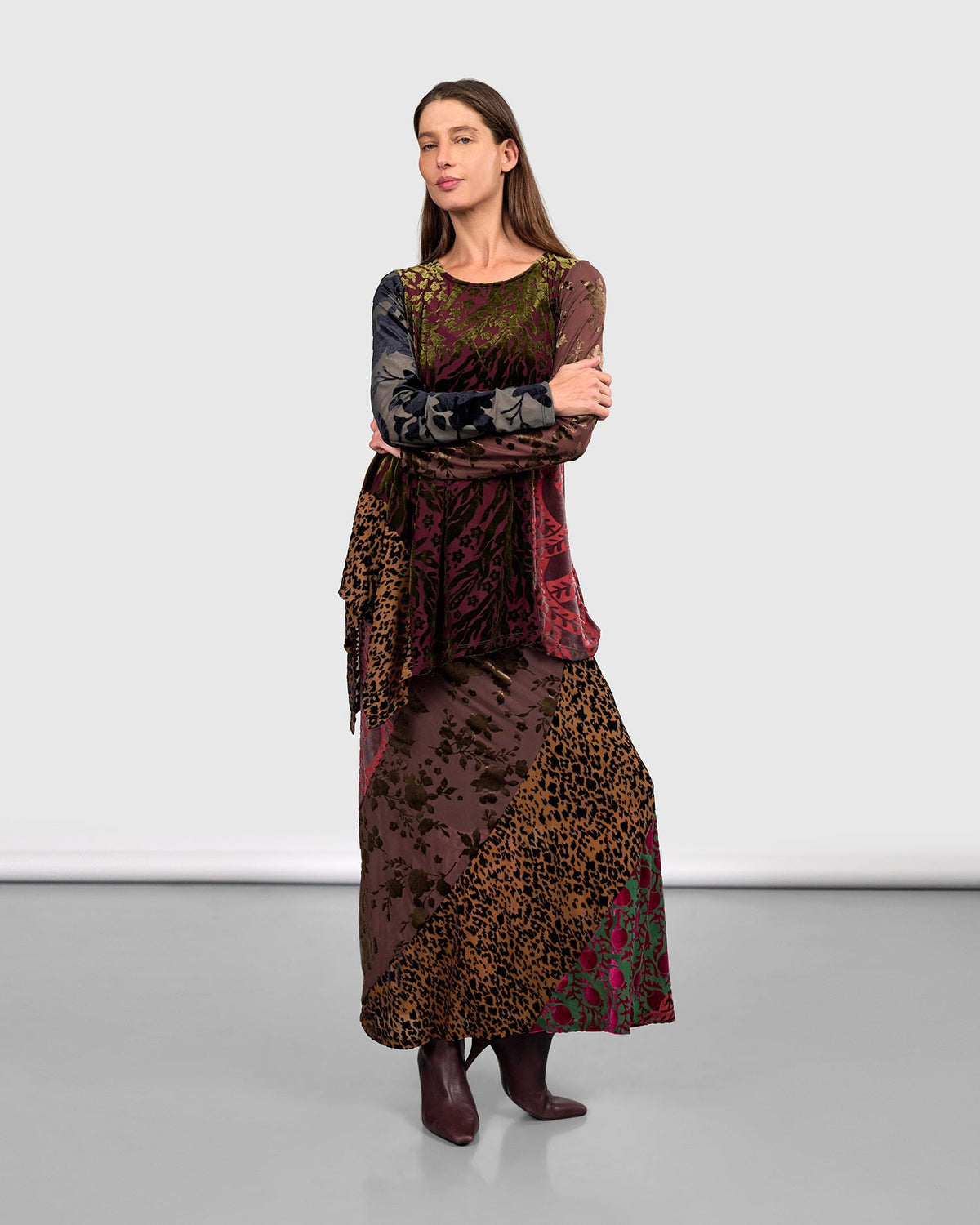 Alembika Cut Velvet Asymmetric Top