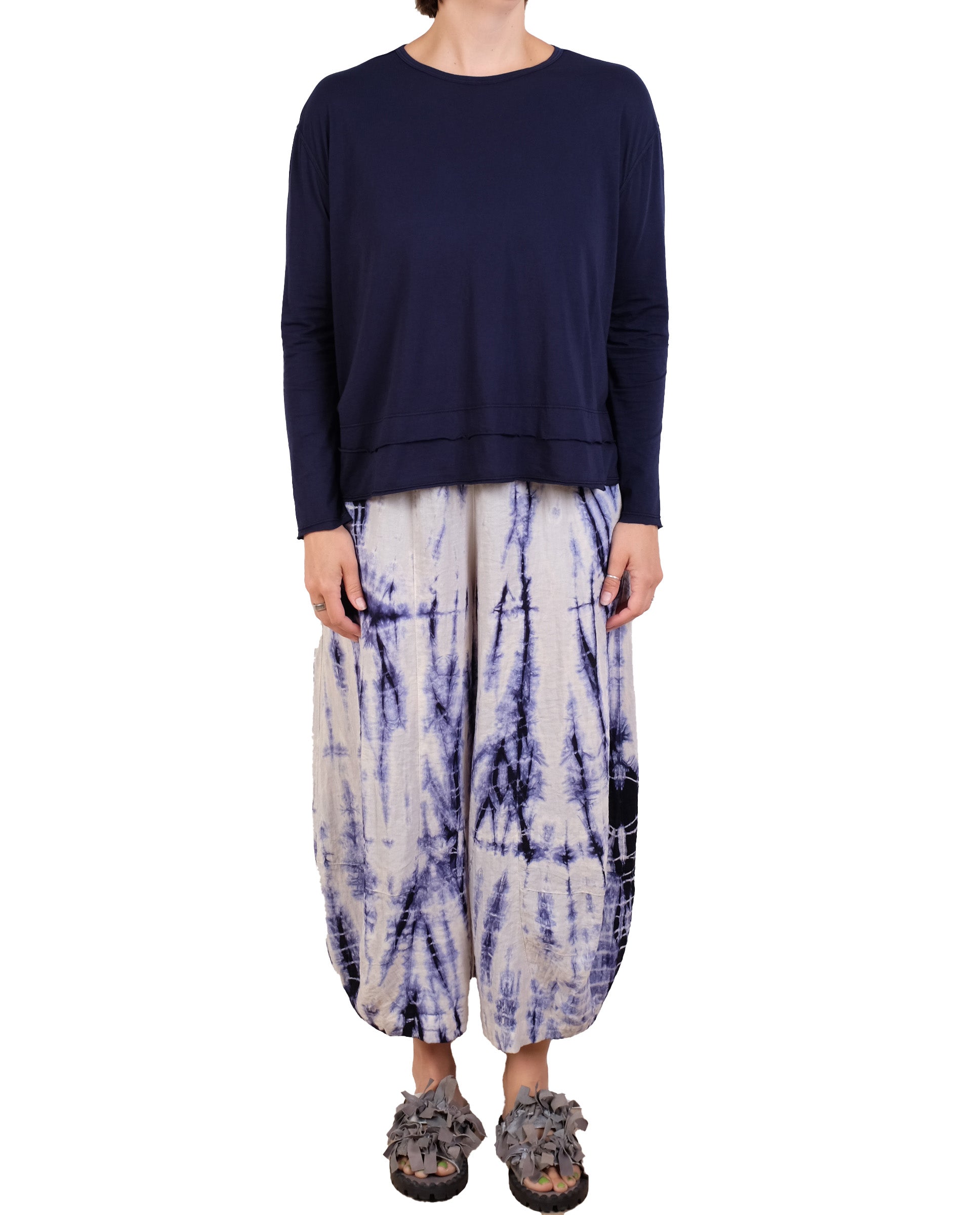 Gerties Layered Hem Tee in Indigo