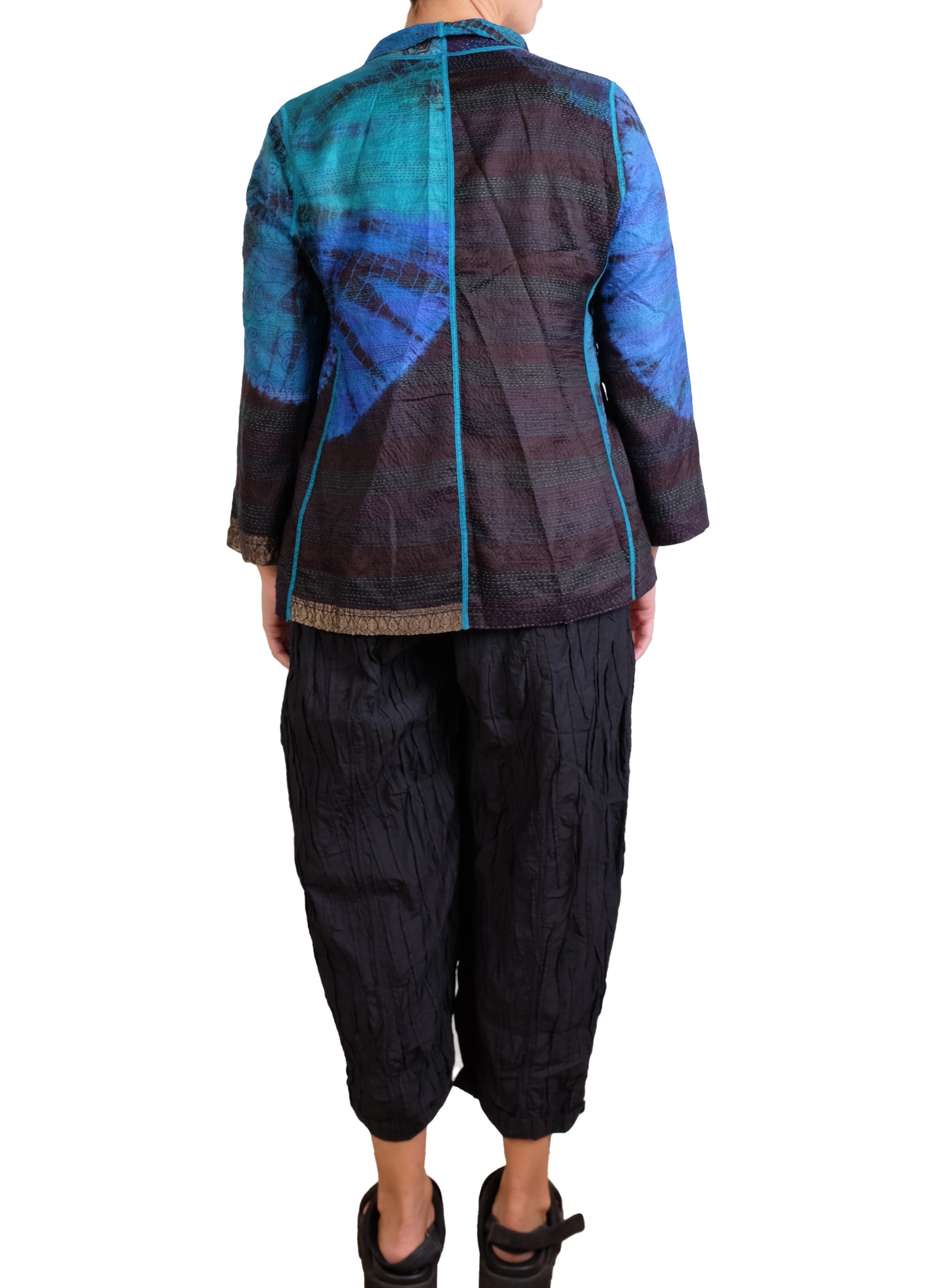 Mieko Mintz Tie Dye Circle Shibori Kantha Short Jacket