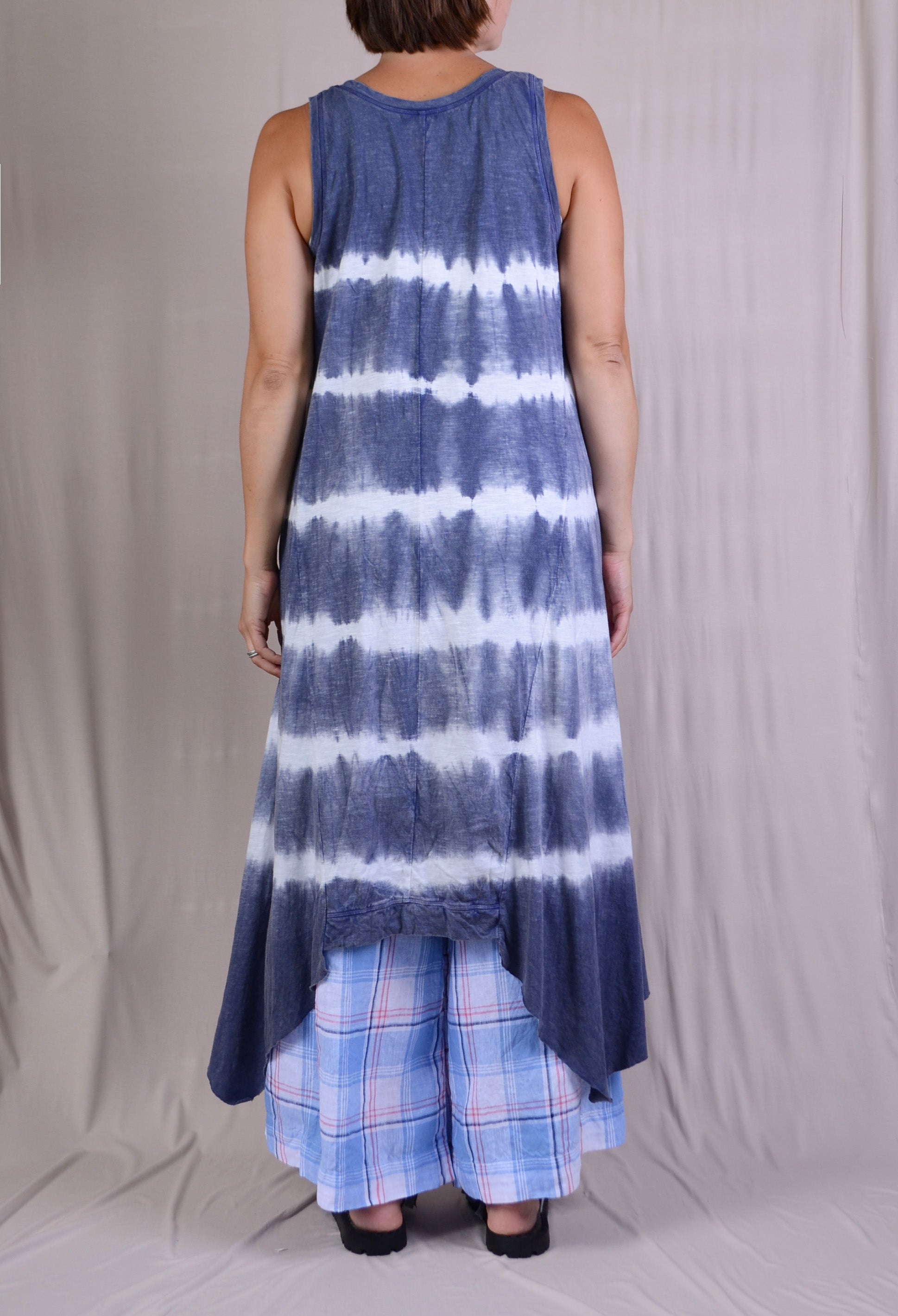 Krista Larson Long Ballet Slip in Lapis Stripe Tie Dye