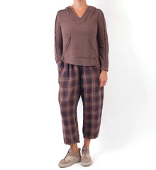  Krista Larson Ohm Pants Plaid Linen Stone/Denim