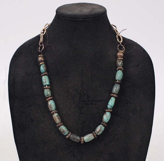 Debe Dohrer Tibetan Turquoise Barrel Necklace