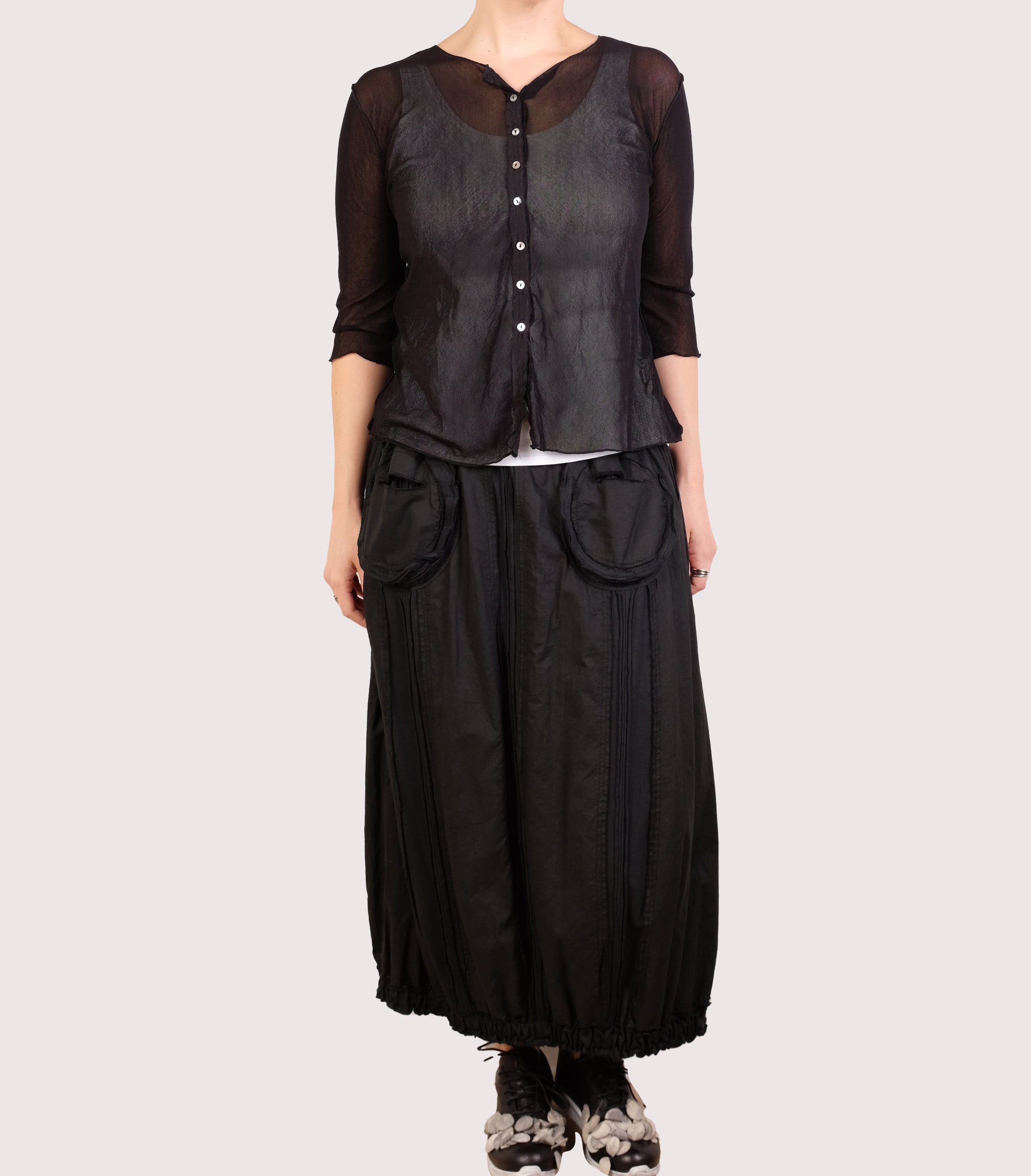 Robin Kaplan Black Mesh Cardigan