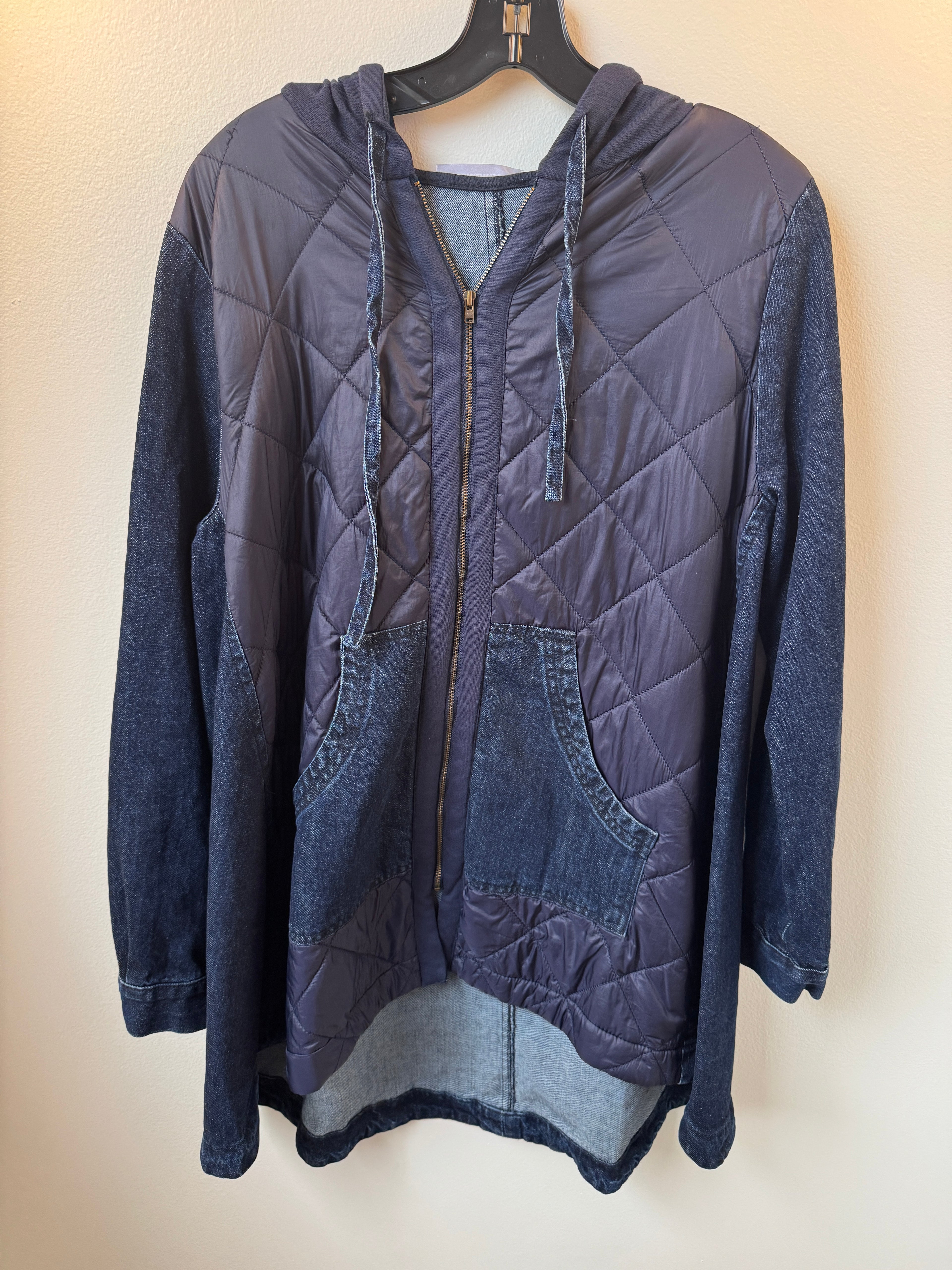 T2T Alembika Denim Zip Up Hoodie Size 1 (runs big)