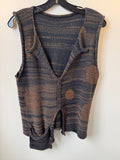 T2T Paper Temples Teal/Gold Sweater Vest One Size
