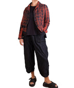 Mieko Mintz Shibori Tie Dye Kantha Cropped Basic Jacket in Burnt Orange