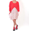 Dress To Kill Red Crush Mix Dot Bell Tunic