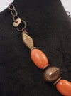 Debe Dohrer African Orange Glass Bead Necklace