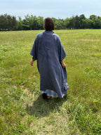 Krista Larson Linen Kimono In Lapis